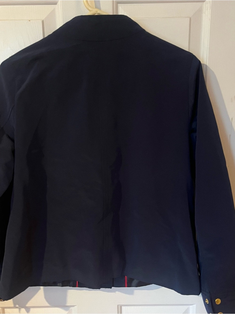 Crown & Ivy Petite Navy Utility Jacket PM Gold Zip Lightweight - Picture 3 of 7